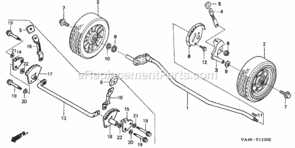 Part Location Diagram of 42710-VB5-D01 Honda Wheel (8")