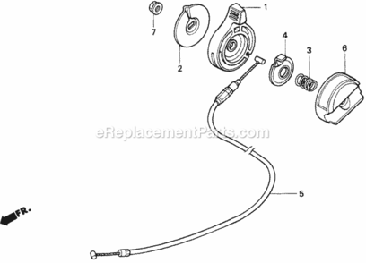 Throttle Lever 1 Diagram and Parts List for HRC216K1 Type SXAAVIN# MZAN-6100001 to MZAN-7999999 Honda Lawn Mower