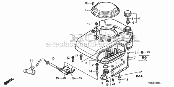 Fan Cover Diagram and Parts List for HRC216K2 Type HXAVIN# MAKA-1000001 to MAKA-1049999 Honda Lawn Mower