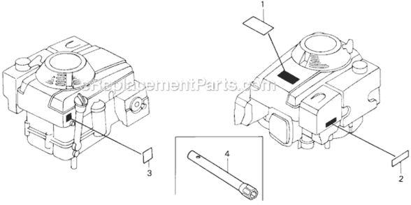 Labels (Engine) Diagram and Parts List for HRC7113 Type TXAVIN# MZCK-3000001 Honda Lawn Mower