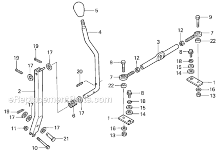 Change Lever Diagram and Parts List for HRC7113 Type TXAVIN# MZCK-3000001 Honda Lawn Mower