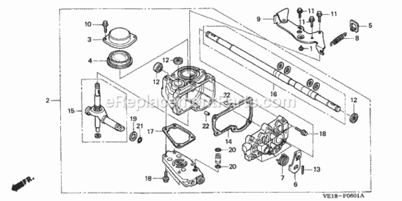 Transmission Diagram and Parts List for HRM215K4 Type HXAVIN# MZBB-6500001 to MZBB-6507200 Honda Lawn Mower