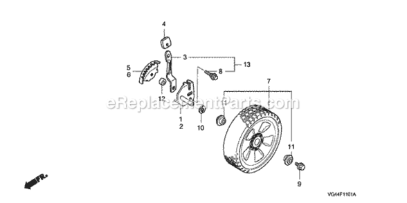 Part Location Diagram of 42952-VG3-000ZD Honda Grip, Adjuster
