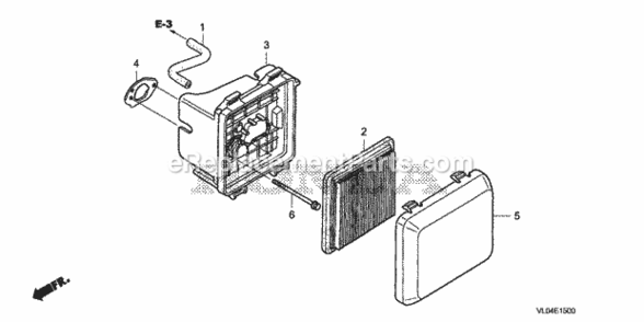 Air Cleaner Diagram and Parts List for HRR216K7 Type PDAAVIN# MZCG-8200001 Honda Lawn Mower