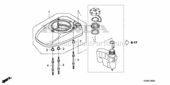 Part Location Diagram of 90043-Z8B-000 Honda Bolt, Stud (Fan Cover)