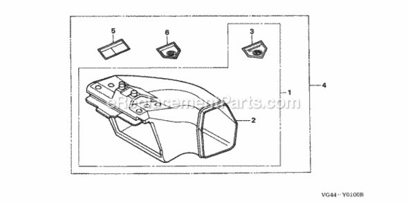 Side Discharge Kit Diagram and Parts List for HRR216 Type SDAVIN# MZCG-6000001 to MZCG-6299999 Honda Lawn Mower