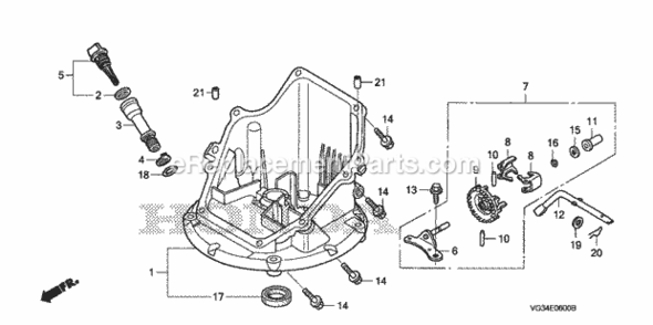 Oil Pan Diagram and Parts List for HRS216K3 Type SDAAVIN# MZBZ-6370001 to MZBZ-6399999 Honda Lawn Mower