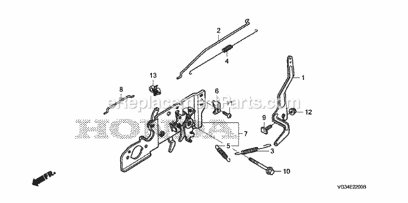 Control Diagram and Parts List for HRS216K4 Type PDAAVIN# MZBZ-6400001 Honda Lawn Mower
