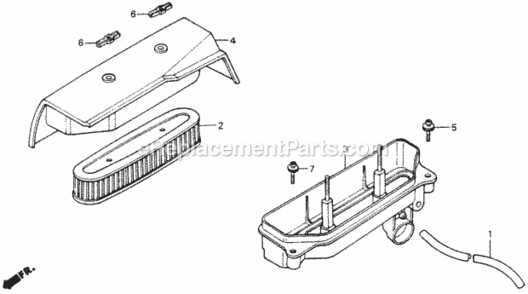 Air Cleaner Diagram and Parts List for HRS21 Type SAVIN# VA2-6000001 Honda Lawn Mower
