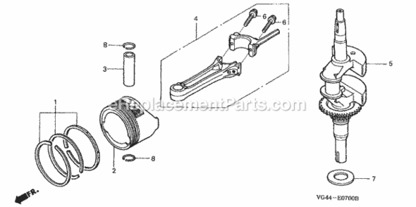 Part Location Diagram of 13010-ZL8-024 Honda Ring Set, Piston (Teikoku)