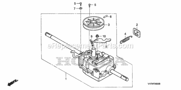 Transmission 1 Diagram and Parts List for HRX217K1 Type TDAVIN# MAGA-1400001 to MAGA-1499999 Honda Lawn Mower