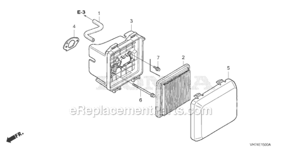 Air Cleaner Diagram and Parts List for HRX217K3 Type HYAVIN#MAGA 2020001 Honda Lawn Mower