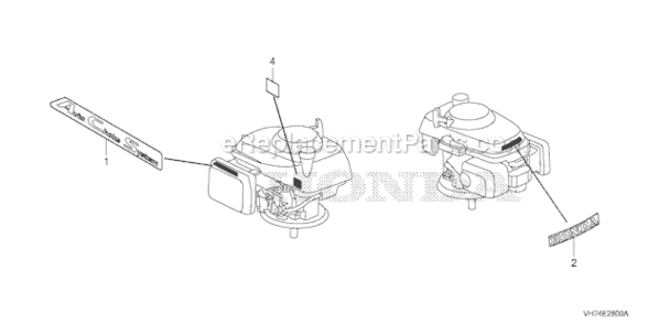 Labels - 1 Diagram and Parts List for HRX217K3 Type HYAVIN#MAGA 2020001 Honda Lawn Mower