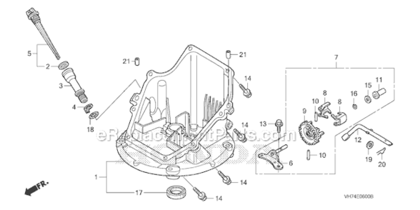 Oil Pan Diagram and Parts List for HRX217K3 Type HYAVIN#MAGA 2020001 Honda Lawn Mower