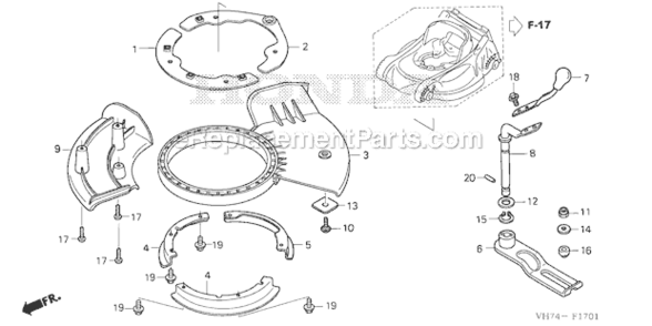 Shutter Diagram and Parts List for HRX217K3 Type HYAVIN#MAGA 2020001 Honda Lawn Mower