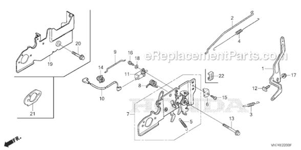 Control Diagram and Parts List for HRX217K3 Type HYAVIN#MAGA 2020001 Honda Lawn Mower