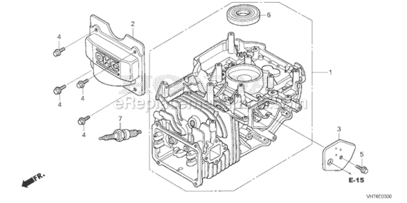 Cylinder Diagram and Parts List for HRX217K3 Type HYAVIN#MAGA 2020001 Honda Lawn Mower