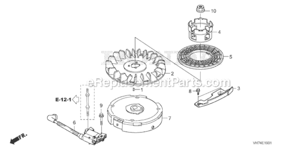 Flywheel And Ignition Coil Diagram and Parts List for HRX217K3 Type HYAVIN#MAGA 2020001 Honda Lawn Mower