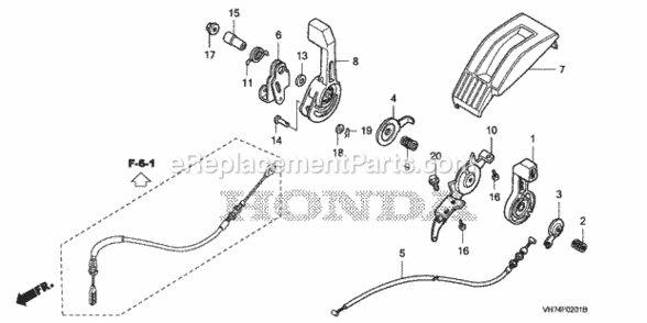 Throttle Lever 2 Diagram and Parts List for HRX217K3 Type HZAAVIN# MAGA-2020001 Honda Lawn Mower