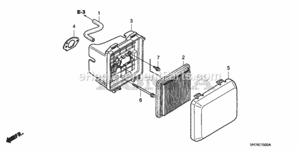Air Cleaner Diagram and Parts List for HRX217K3 Type VKAAVIN# MAGA-2020001 Honda Lawn Mower