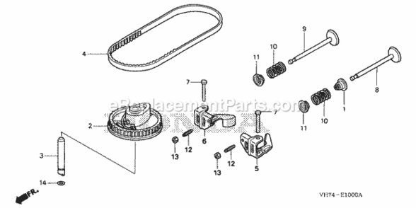 Camshaft Pulley Diagram and Parts List for HRX217K3 Type VKAAVIN# MAGA-2020001 Honda Lawn Mower