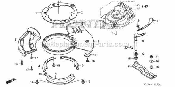 Shutter Diagram and Parts List for HRX217K3 Type VKAAVIN# MAGA-2020001 Honda Lawn Mower
