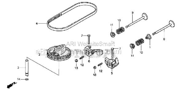Page B Diagram and Parts List for HRX217 TDAVin#MAGA-1000001TOMAGA-1299999 Honda Lawn Mower