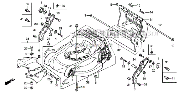 Page F Diagram and Parts List for HRX217 TDAVin#MAGA-1000001TOMAGA-1299999 Honda Lawn Mower
