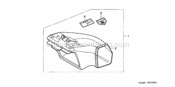 Side Discharge Kit Diagram and Parts List for HRZ216 Type TDAAVIN# MAFA-1000001 Honda Lawn Mower