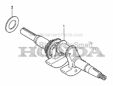 Crankshaft Diagram and Parts List for HS520 Type AVIN# SZBG-6000001 to SZBG-6099999 Honda Snow Blower