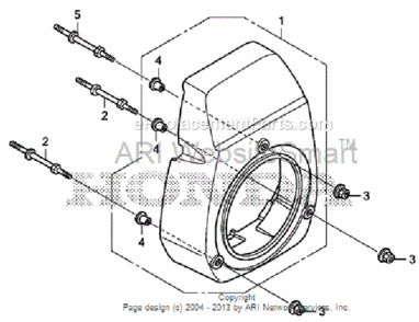 Fan Cover Diagram and Parts List for HS520 Type AVIN# SZBG-6000001 to SZBG-6099999 Honda Snow Blower