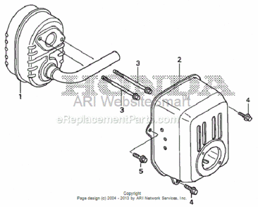 Muffler Diagram and Parts List for HS520 Type AVIN# SZBG-6000001 to SZBG-6099999 Honda Snow Blower