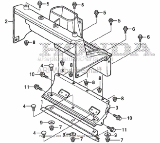 Auger Housing Diagram and Parts List for HS520 Type AVIN# SZBG-6000001 to SZBG-6099999 Honda Snow Blower