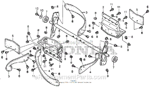 Auger Diagram and Parts List for HS520 Type AAVIN# SZBG-6000001 to SZBG-6699999 Honda Snow Blower
