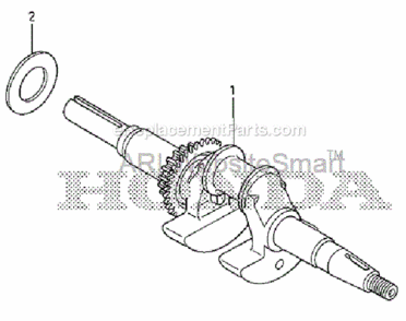 Crankshaft Diagram and Parts List for HS520 Type AAVIN# SZBG-6000001 to SZBG-6699999 Honda Snow Blower