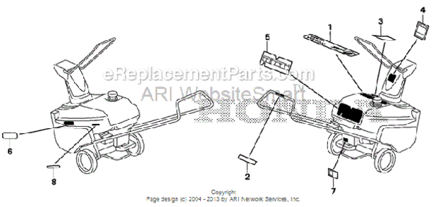 Labels Diagram and Parts List for HS520 Type AAVIN# SZBG-6000001 to SZBG-6699999 Honda Snow Blower