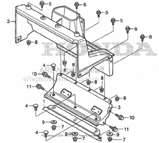 Auger Housing Diagram and Parts List for HS520 Type AAVIN# SZBG-6000001 to SZBG-6699999 Honda Snow Blower