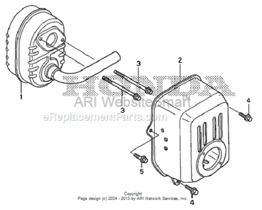 Muffler Diagram and Parts List for HS520 Type AAVIN# SZBG-6000001 to SZBG-6699999 Honda Snow Blower
