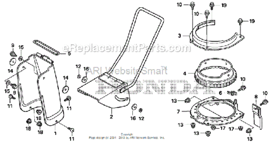 Chuter Diagram and Parts List for HS520 Type AAVIN# SZBG-6000001 to SZBG-6699999 Honda Snow Blower