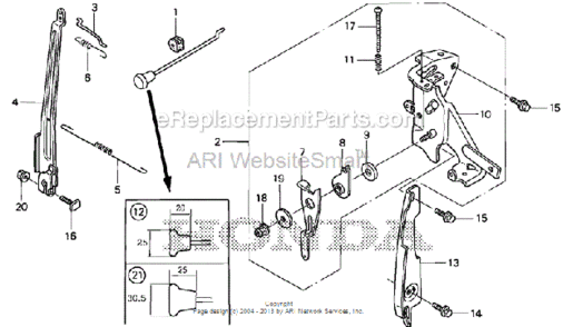 Control Diagram and Parts List for HS520 Type AAVIN# SZBG-6000001 to SZBG-6699999 Honda Snow Blower