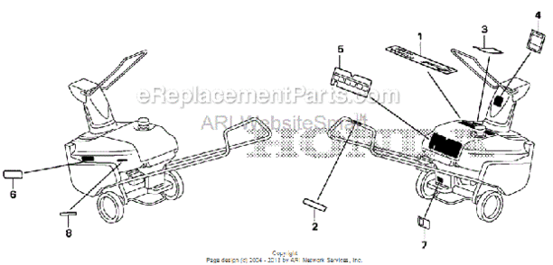 Labels Diagram and Parts List for HS520 Type ASVIN# SZBG-6000001 to SZBG-6099999 Honda Snow Blower