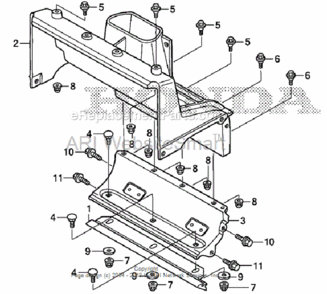 Auger Housing Diagram and Parts List for HS520 Type ASVIN# SZBG-6000001 to SZBG-6099999 Honda Snow Blower