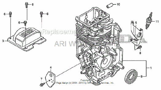 Cylinder Diagram and Parts List for HS520 Type ASAVIN# SZBG-6000001 to SZBG-6099999 Honda Snow Blower