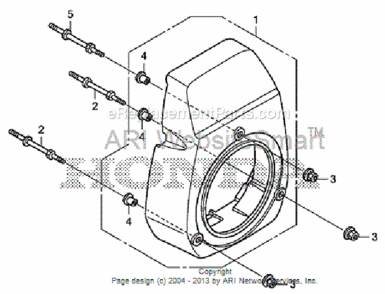 Fan Cover Diagram and Parts List for HS520 Type ASAVIN# SZBG-6000001 to SZBG-6099999 Honda Snow Blower