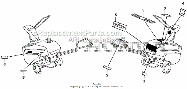 Part Location Diagram of 87539-V10-000 Honda Mark, Ex. Caution