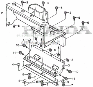Part Location Diagram of 76322-V10-020 Honda Blade, Scraper