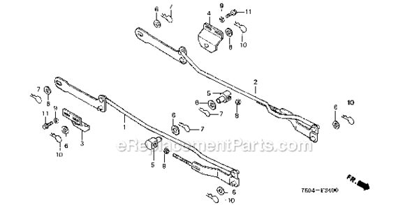 Part Location Diagram of 76172-750-700 Honda Link, L. Cutter Deck