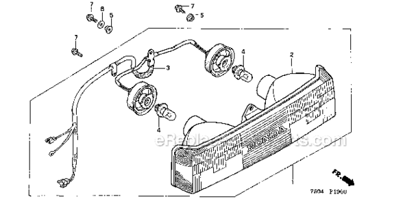 Headlight Diagram and Parts List for HT3810K2  Honda Lawn Tractor