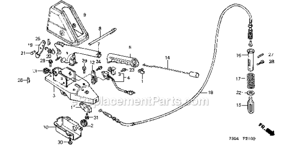 Part Location Diagram of 90527-751-700 Honda Washer, Brake Spring Setting