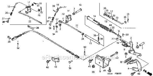 Part Location Diagram of 47252-750-A00 Honda Pipe, Brake Spring Setting